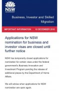 重磅突发！澳洲新南威尔士州暂停投资移民！