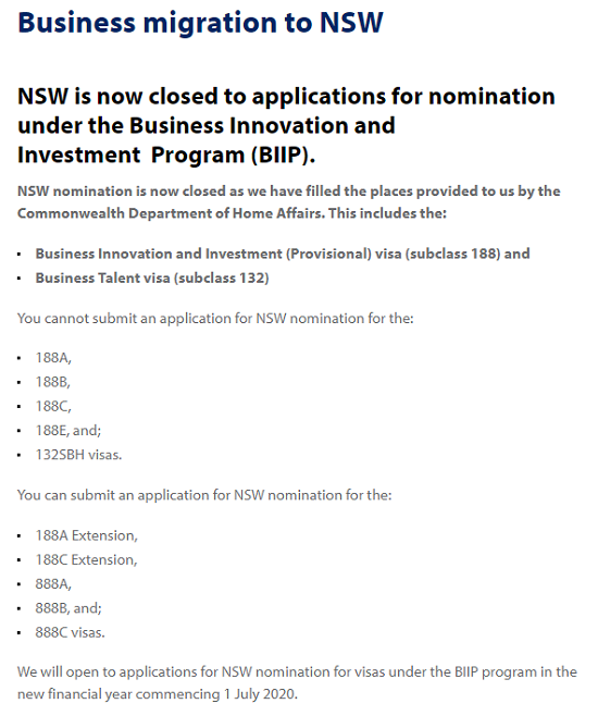 新州关闭商业移民申请，澳洲商业投资移民政策或将有这些变化！