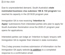 南澳关停商业投资移民申请，开始接受新财年申请意向